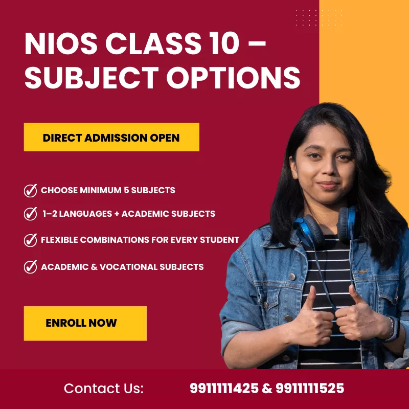 Nios Subjects List Class 10th