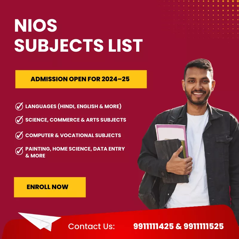 Nios Subjects List Classes 10th 2th