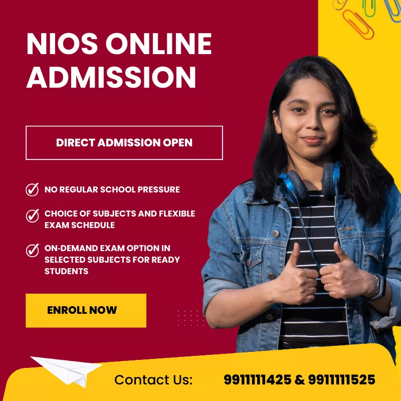 Nios online Admission SDMIS form classes 10th 12th 2025-26 eligibility, Process, last date