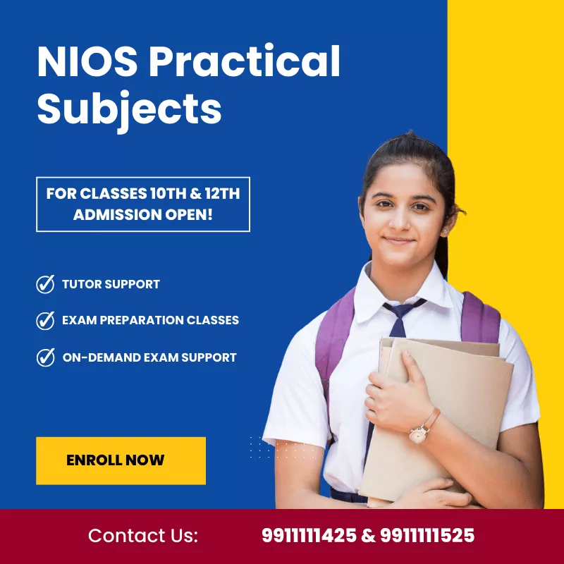 NIOS Practical Subjects Classes 10th 2th