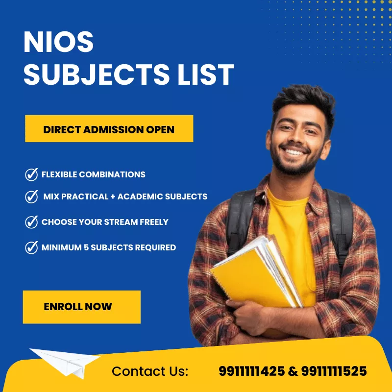 Nios Subjects List Classes 10th 2th